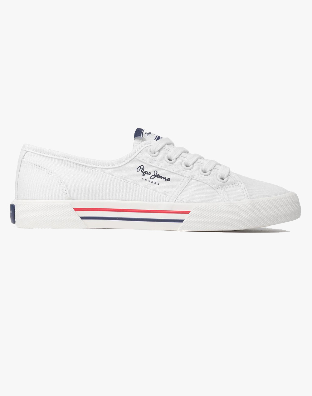Pepe Jeans Drop 2 Brady Basic W Παπουτσι Γυναικειο Γυναικα Παπουτσια Sneakers White Βαμβακι,Υφασμα Pls31287 800 - Koolfly