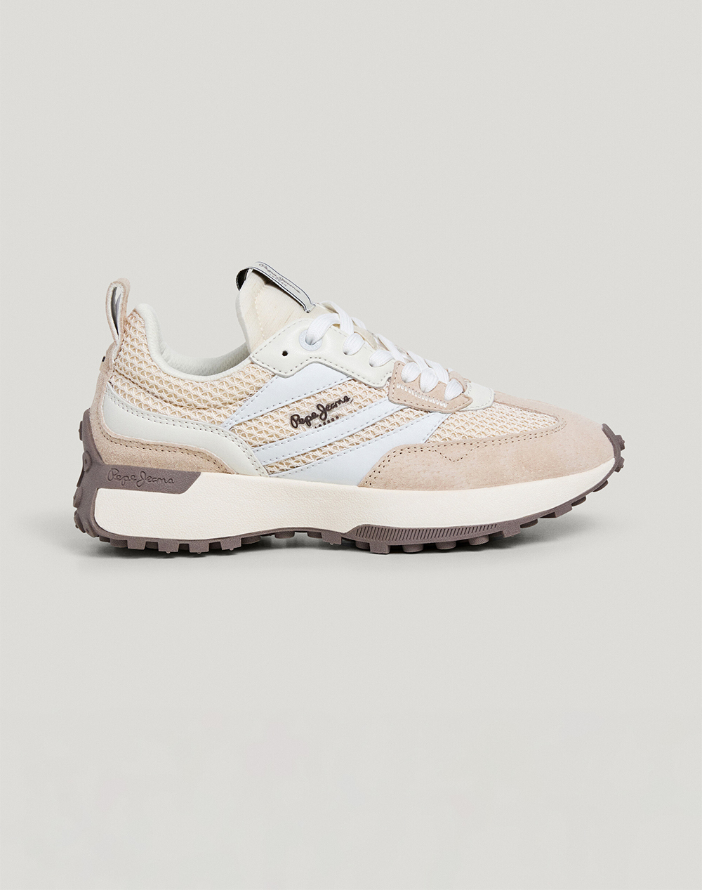Pepe Jeans Drop 2 Lucky Knitted W Παπουτσι Γυναικειο Γυναικα Παπουτσια Sneakers Ecru Δερμα,Σουετ,Συνθετικο Pls600046 808 - Koolfly