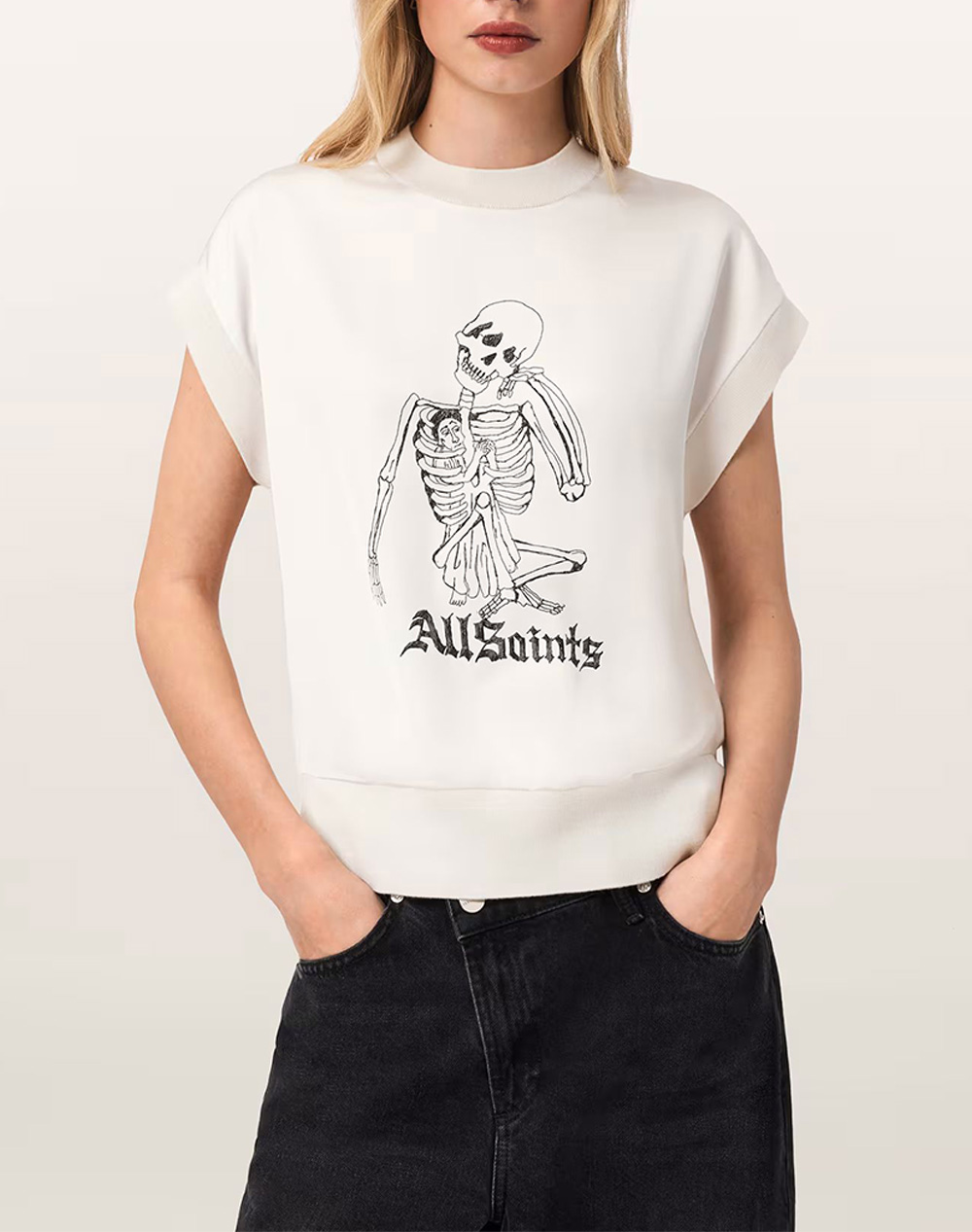 All Saints Terra Knit Tee Γυναικα Ρουχα Μπλουζες Πλεκτα Offwhite Μαλλισυνθετικο W037Ke Chalk White