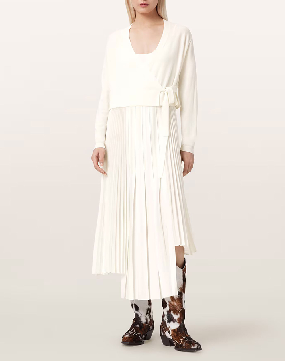 All Saints Lucille Dress Γυναικα Ρουχα Φορεματα Offwhite Μαλλι,Με Ελασταν,Συνθετικο W215de Chalk White - Koolfly