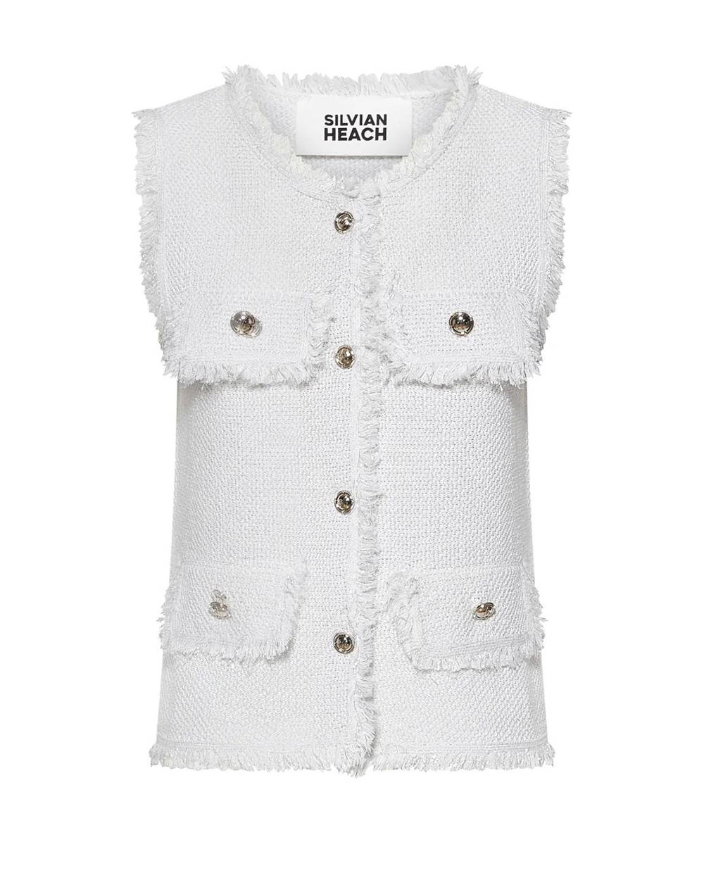 Silvian Heach Gilet Sweater Selin Γυναικα Ρουχα Μπλουζες Τοπ/Κορμακια Offwhite Βαμβακι Gpp26244Gl Off
