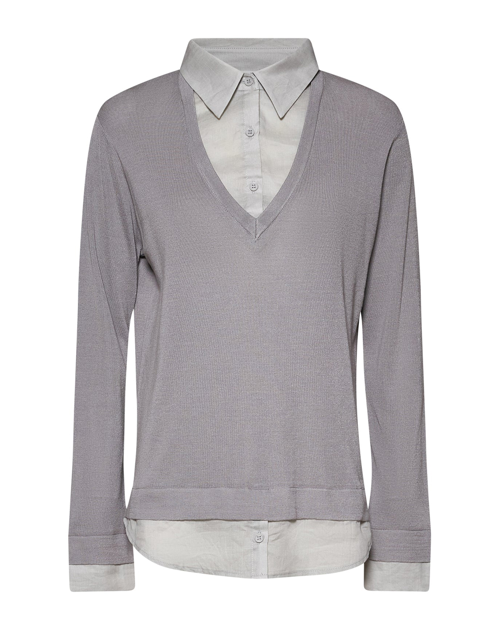 Silvian Heach Sweater Yapur Γυναικα Ρουχα Μπλουζες Πλεκτα Gray Βαμβακι,Βισκοζ Gpp26432ma Grey Ultimate - Koolfly