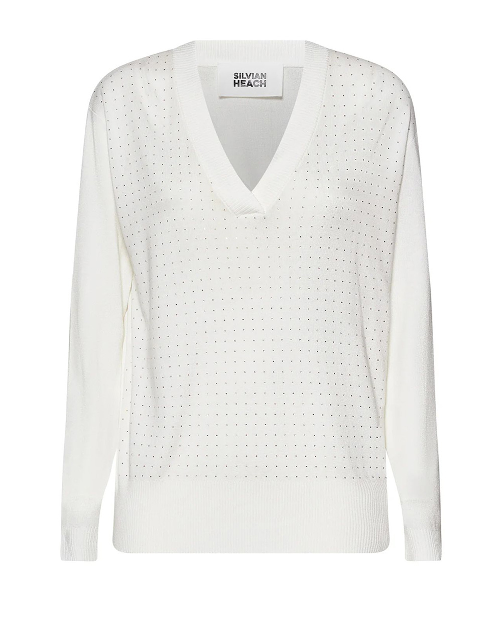 Silvian Heach Sweater Abiohar Γυναικα Ρουχα Μπλουζες Πλεκτα Offwhite Βαμβακι,Βισκοζ Gpp26422ma Off - Koolfly