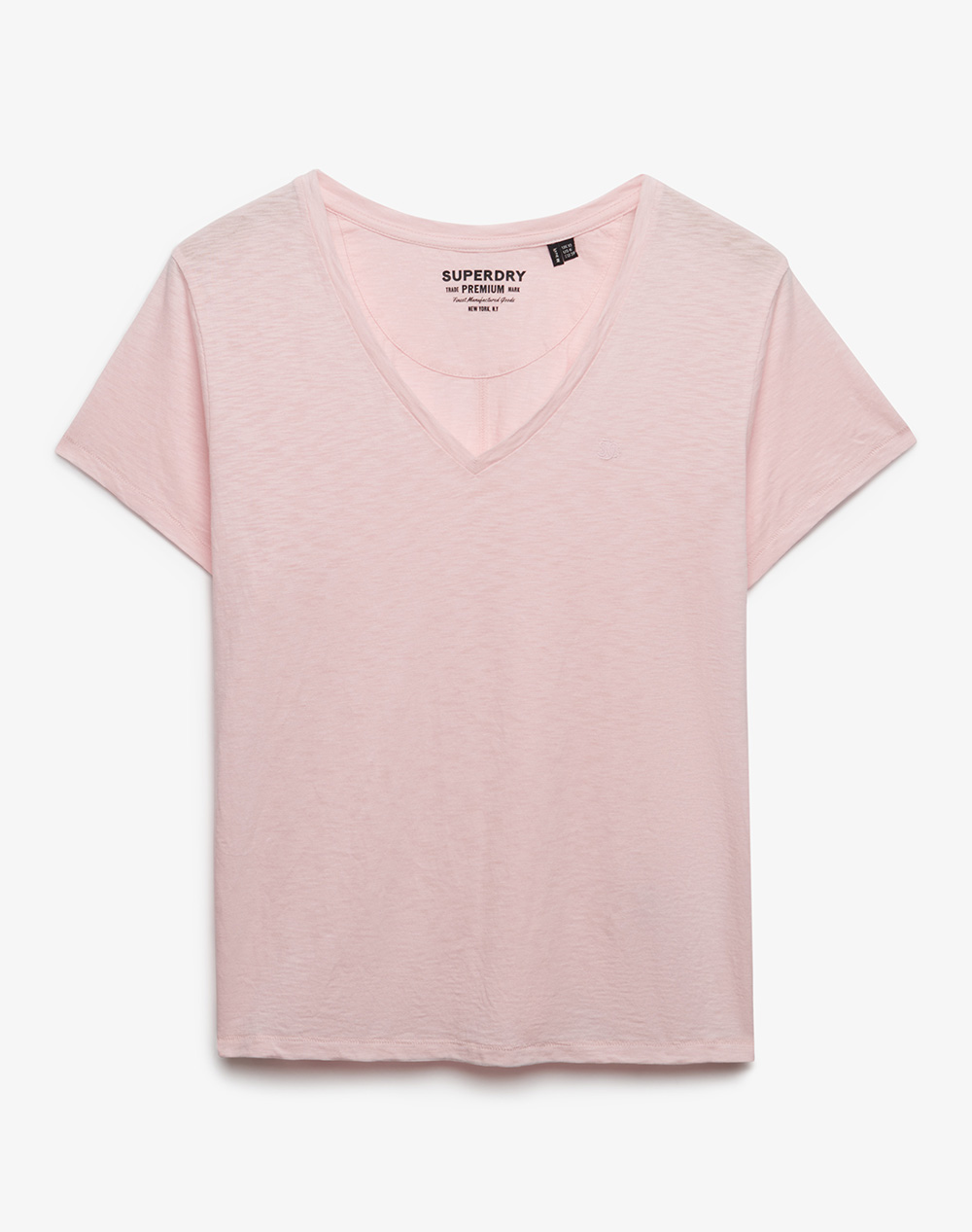 Superdry D1 Studios Slub Emb Vee Tee Μπλουζα Γυναικειο Γυναικα Ρουχα Μπλουζες Τ Shirt Lightpink Βαμβακισυνθετικο W1011828A 11R