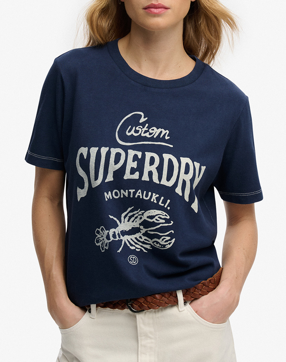 Superdry D4 Ovin Heritage Hamptons Tee Μπλουζα Γυναικειο Γυναικα Ρουχα Μπλουζες Τ Shirt Navyblue Βαμβακι W1011872A Zrn