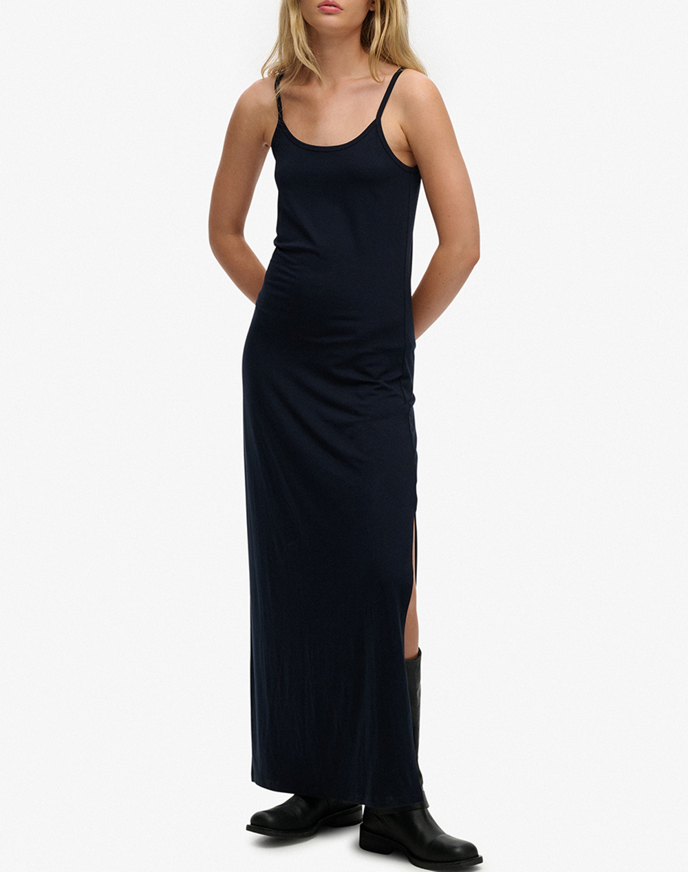Superdry D2 Ovin Maxi Jersey Cami Dress Φορεμα Γυναικειο Γυναικα Ρουχα Φορεματα Midnightblue Βαμβακι W8012140A 98T