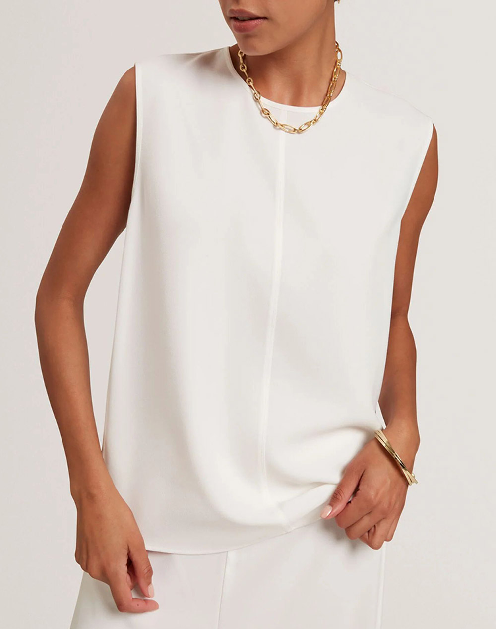 Ted Baker Marmia Sleeveless Top With Piping Detail Γυναικα Ρουχα Μπλουζες Τοπ/Κορμακια Ivory Συνθετικο 282794 Ivory
