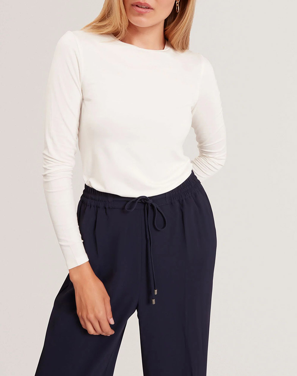 Ted Baker Arania Long Sleeve Fitted Jersey Top Γυναικα Ρουχα Μπλουζες Τοπ/Κορμακια Ivory Βισκοζ,Με Ελασταν 282126 Ivory - Koolfly