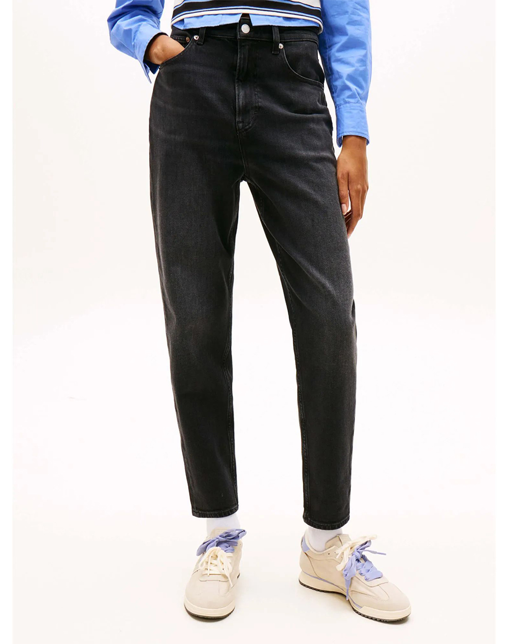 Tommy Jeans Mom Jean Uh Tpr Bi5181 Γυναικα Ρουχα Παντελονια Jean/5P/Cargo Denimblack Βαμβακιμε Ελασταν Dw0Dw22442 1Bz30
