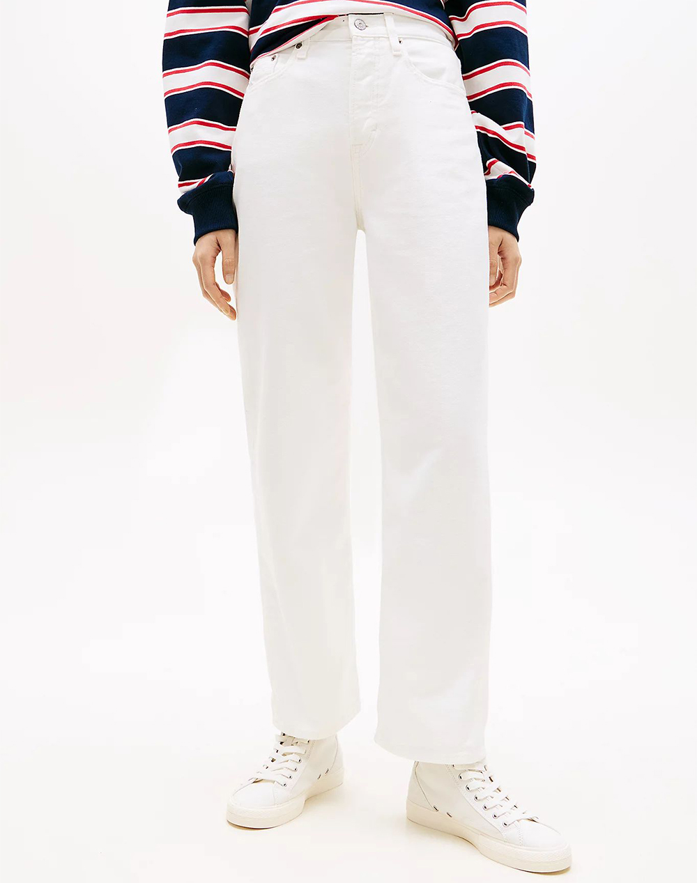 Tommy Jeans Layla Hr Slim Str Cbf Flg Bj6099 Γυναικα Ρουχα Παντελονια Jean/5P/Cargo White Βαμβακι Dw0Dw22773 1D032