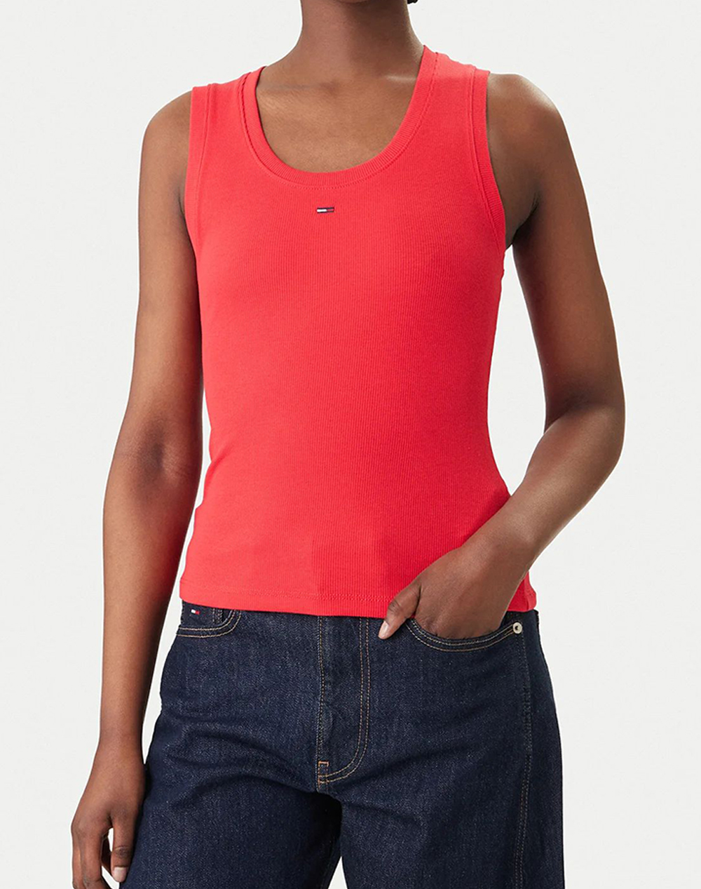 Tommy Jeans Tjw Essential Rib Tank Ext Γυναικα Ρουχα Μπλουζες Τοπ/Κορμακια Red Βαμβακιμε Ελασταν Dw0Dw20673 Xk3