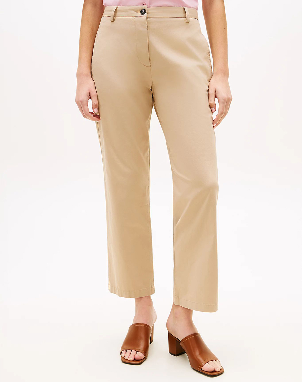 Tommy Hilfiger Co Gmd Slim Straight Chino Γυναικα Ρουχα Παντελονια Chinos Biege Βαμβακιμε Ελαστανσυνθετικο Ww0Ww49647 Aeg