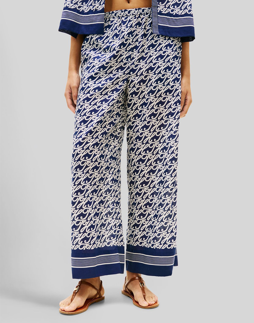 Tommy Hilfiger Swimshop Silk Voile Aop Pants Γυναικα Ρουχα Παντελονια Υφασματινα Navyblue Βαμβακιμεταξι Ww0Ww49560 0Yf