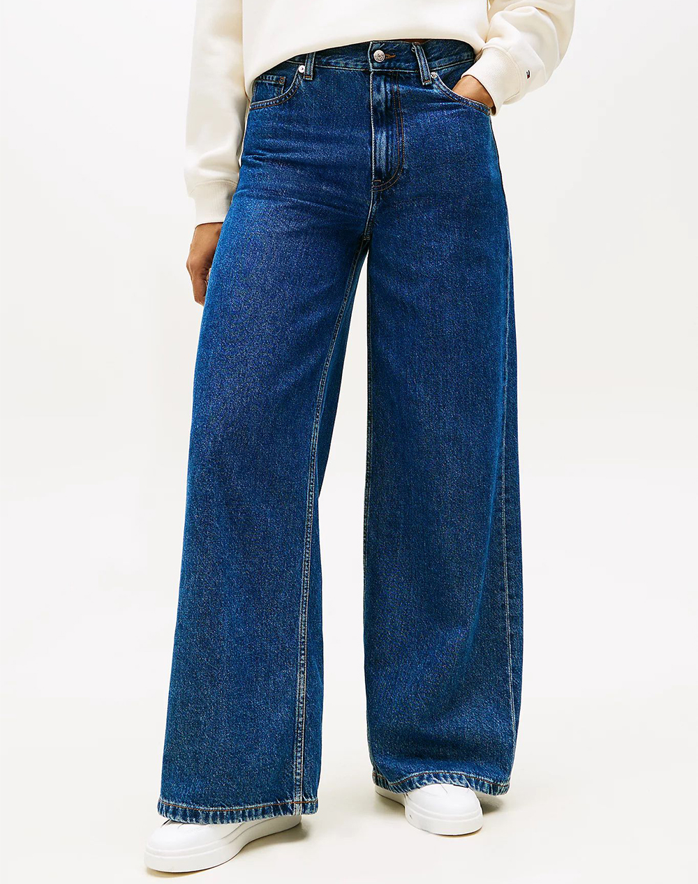 Tommy Hilfiger Dnm Emi 70''S Wide Leg Hw Γυναικα Ρουχα Παντελονια Jean/5P/Cargo Denimblue Βαμβακι Ww0Ww47695 1A532