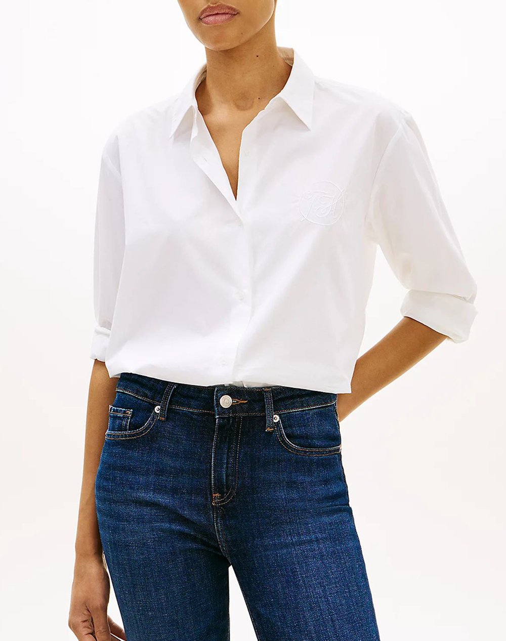 Tommy Hilfiger Cotton Easy Shirt Γυναικα Ρουχα Πουκαμισα Offwhite Βαμβακι Ww0ww48190 Ycf - Koolfly