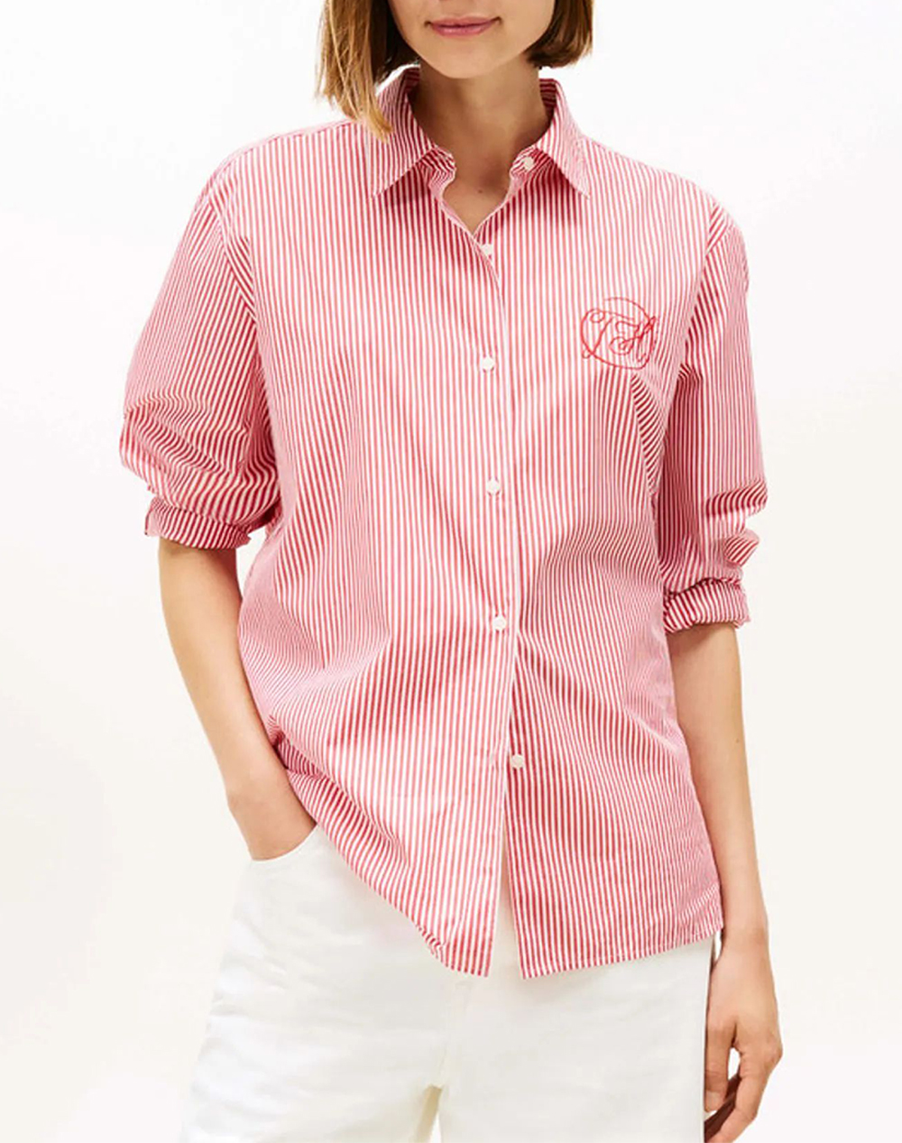 Tommy Hilfiger Cotton Easy Shirt Γυναικα Ρουχα Πουκαμισα Red Βαμβακι Ww0ww48190 0E7 - Koolfly