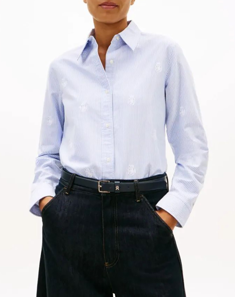 Tommy Hilfiger Oxford Aop Relaxed Shirt Γυναικα Ρουχα Πουκαμισα Lightblue Βαμβακι Ww0Ww49386 0Y7