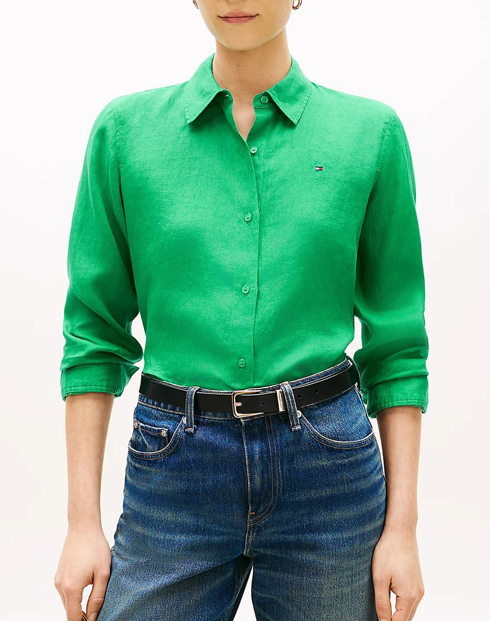 Tommy Hilfiger Ess Linen Relaxed Shirt Γυναικα Ρουχα Πουκαμισα Green Λινο Ww0Ww44679 Ms3