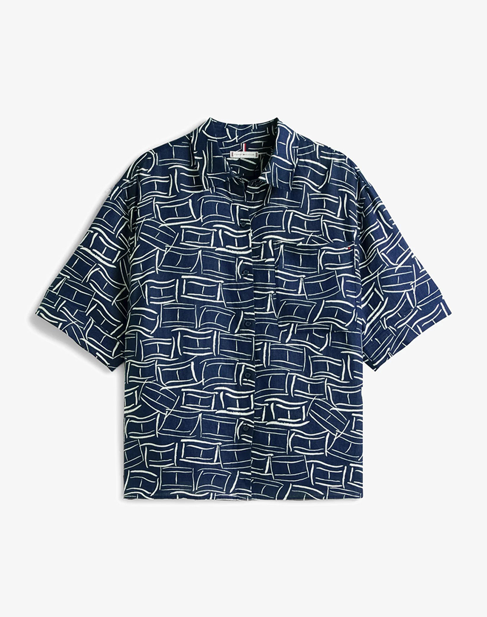 Tommy Hilfiger Ess Linen Ss Shirt Γυναικα Ρουχα Πουκαμισα Darkblue Λινο Ww0Ww48925 0Gy