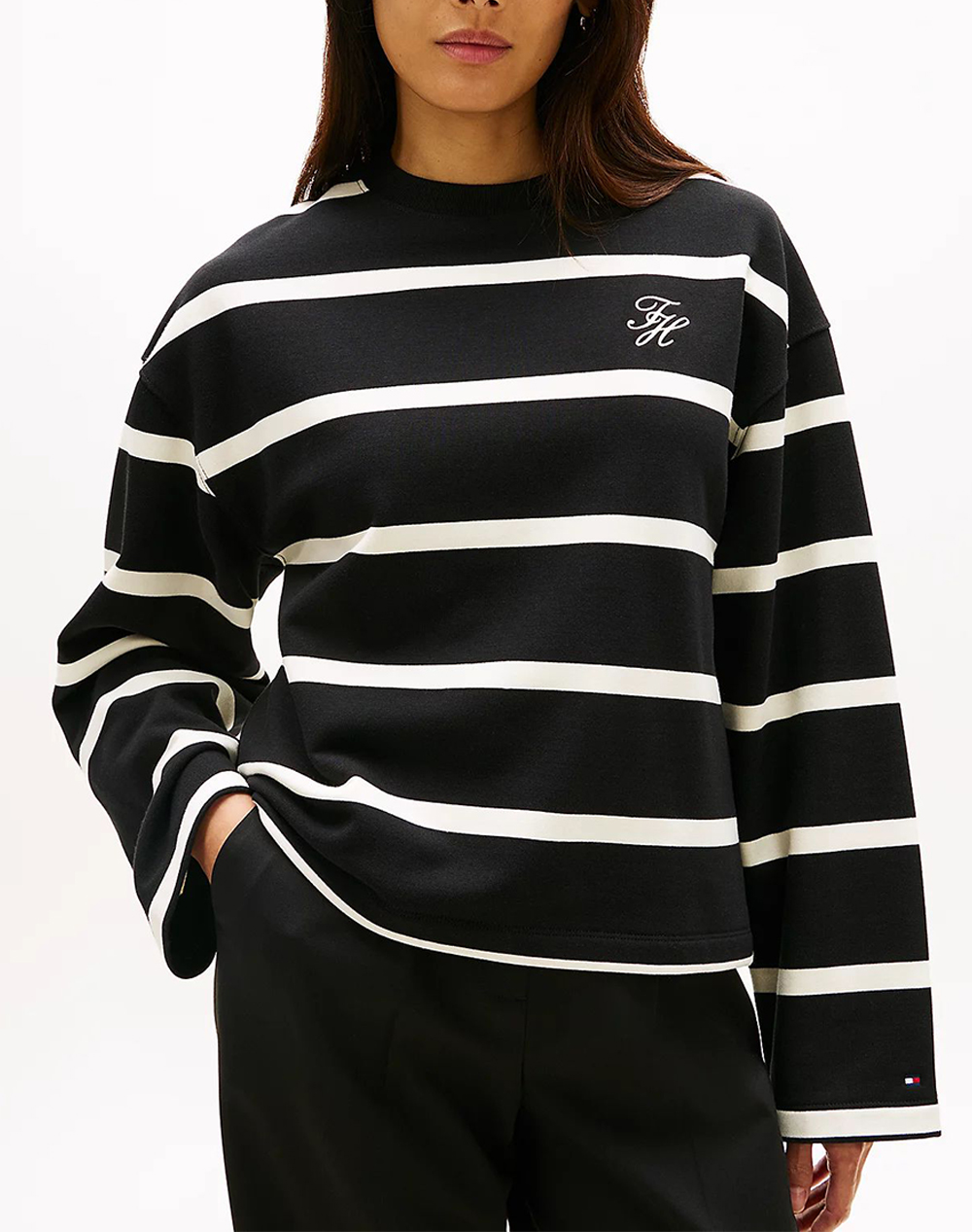 Tommy Hilfiger Th Script Mdrn Terry Swtshrt Γυναικα Ρουχα Μπλουζες Φουτερ Black Βαμβακιμε Ελαστανσυνθετικο Ww0Ww48431 0Au