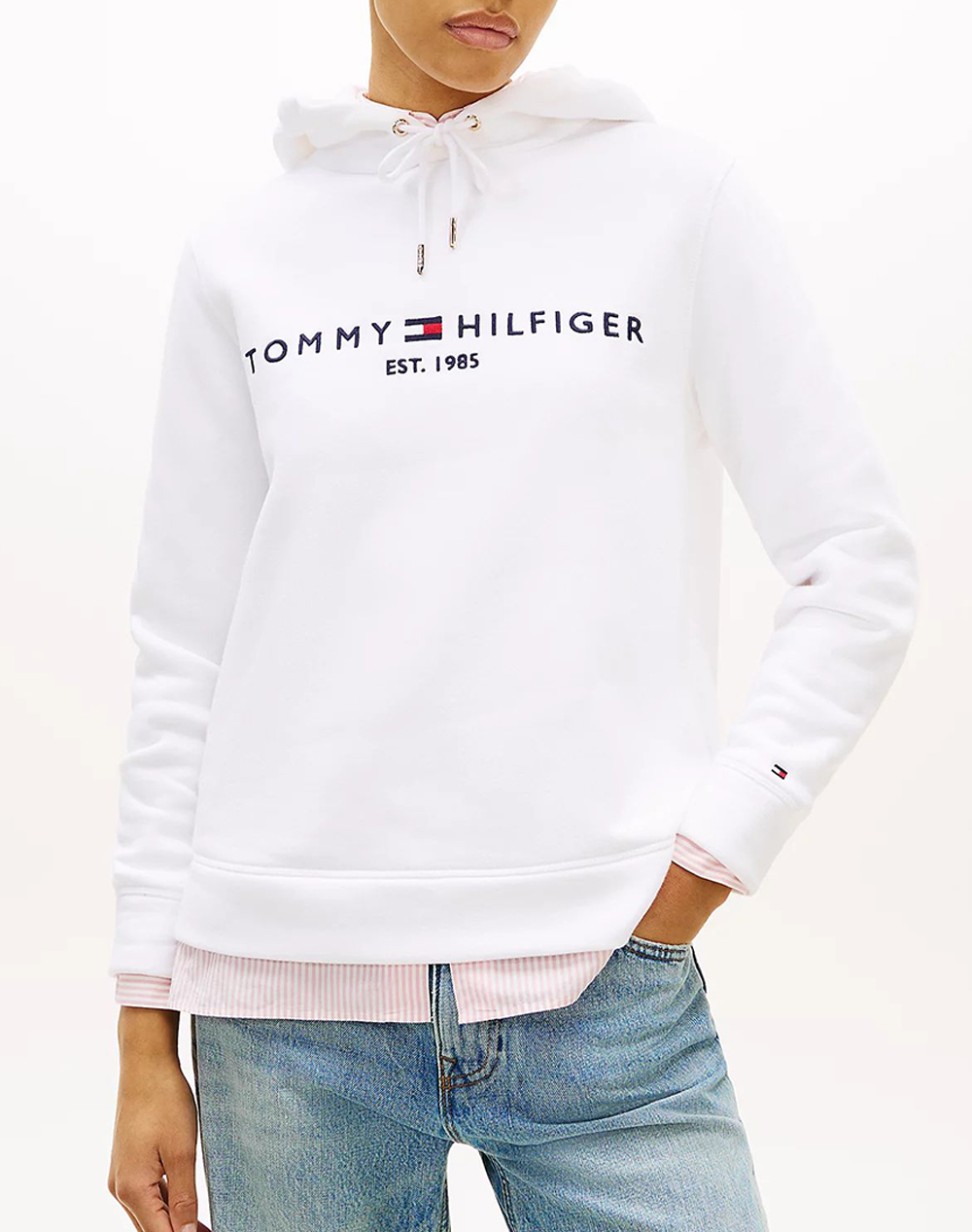 Tommy Hilfiger Heritage Hilfiger Hoodie Ls Γυναικα Ρουχα Μπλουζες Φουτερ White Βαμβακισυνθετικο Ww0Ww31998 Ybr