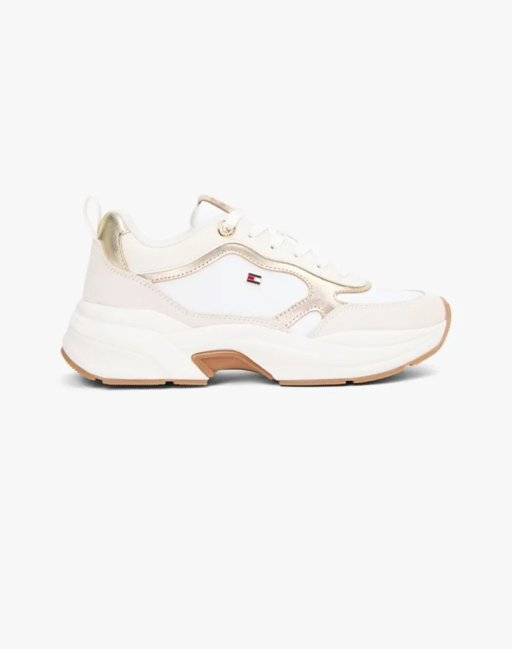 Tommy Hilfiger Th Chunky Runner Metallic Γυναικα Παπουτσια Sneakers Offwhite Δερμα Fw0Fw09204 0Hu