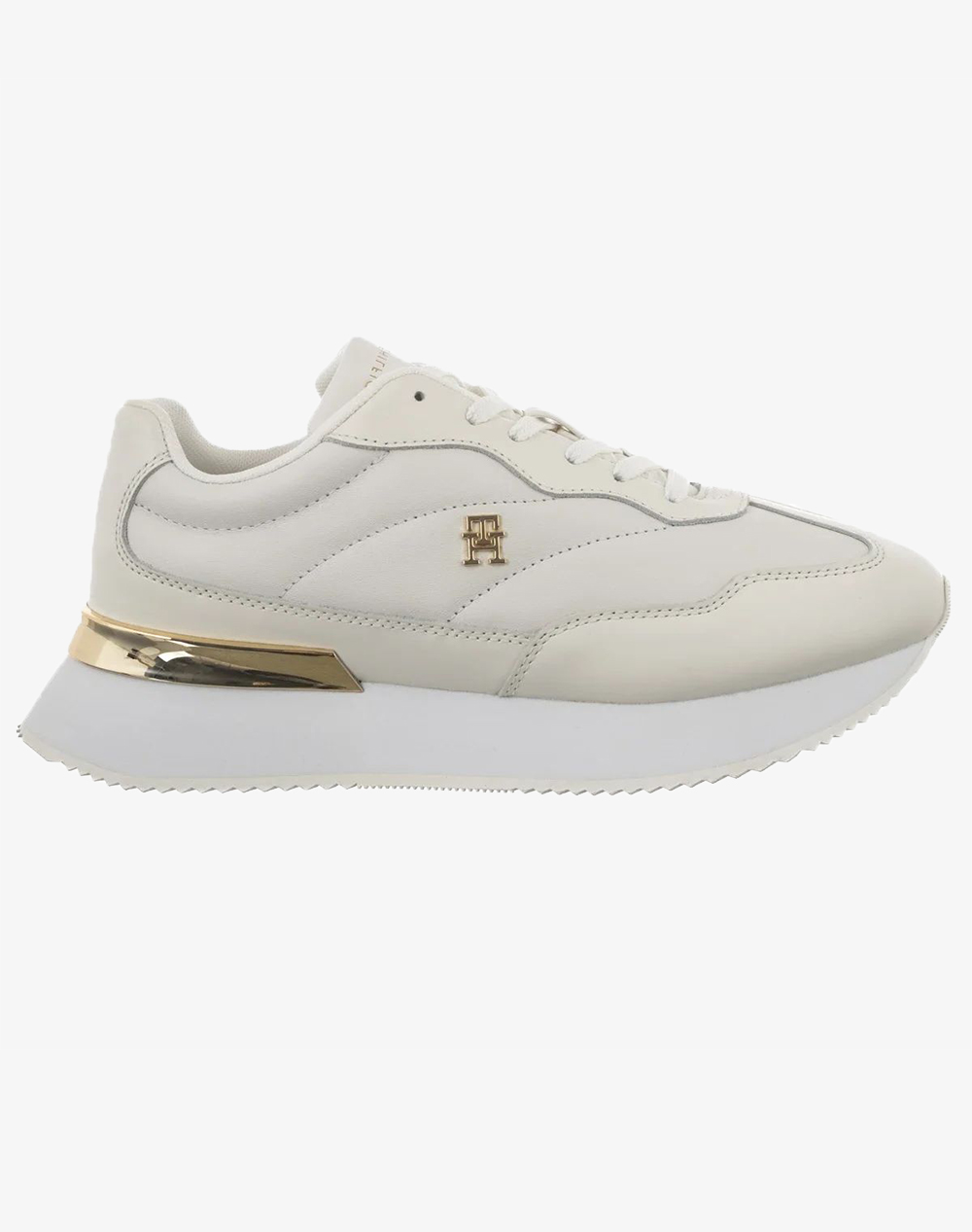 Tommy Hilfiger Chic Fashion Runner Γυναικα Παπουτσια Sneakers Ecru Δερμα Fw0Fw09033 0Le