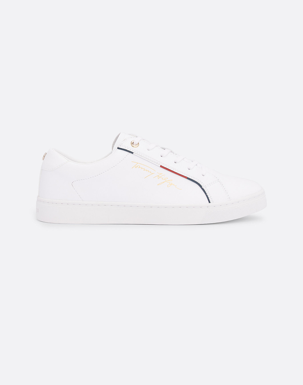 Tommy Hilfiger Tommy Hilfiger Signature Sneaker Γυναικα Παπουτσια Sneakers White Απομιμηση Δερματοςδερμα Fw0Fw06322 Ybr