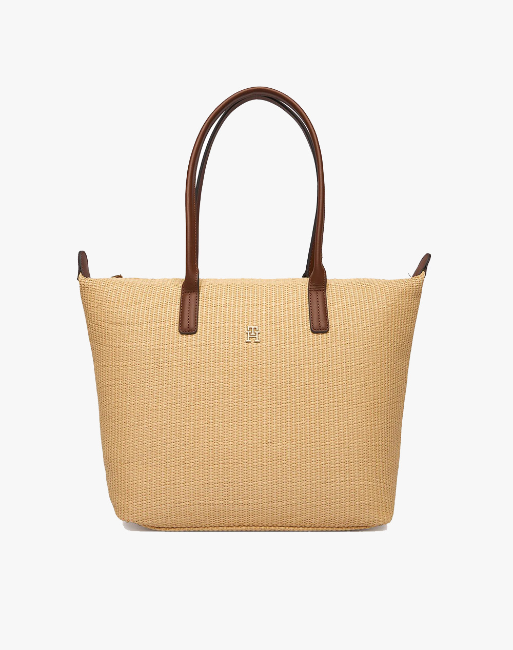 Tommy Hilfiger Popette Tote Raffia Γυναικα Αξεσουαρ Τσαντες Biege Συνθετικο Aw0Aw18528 0F4