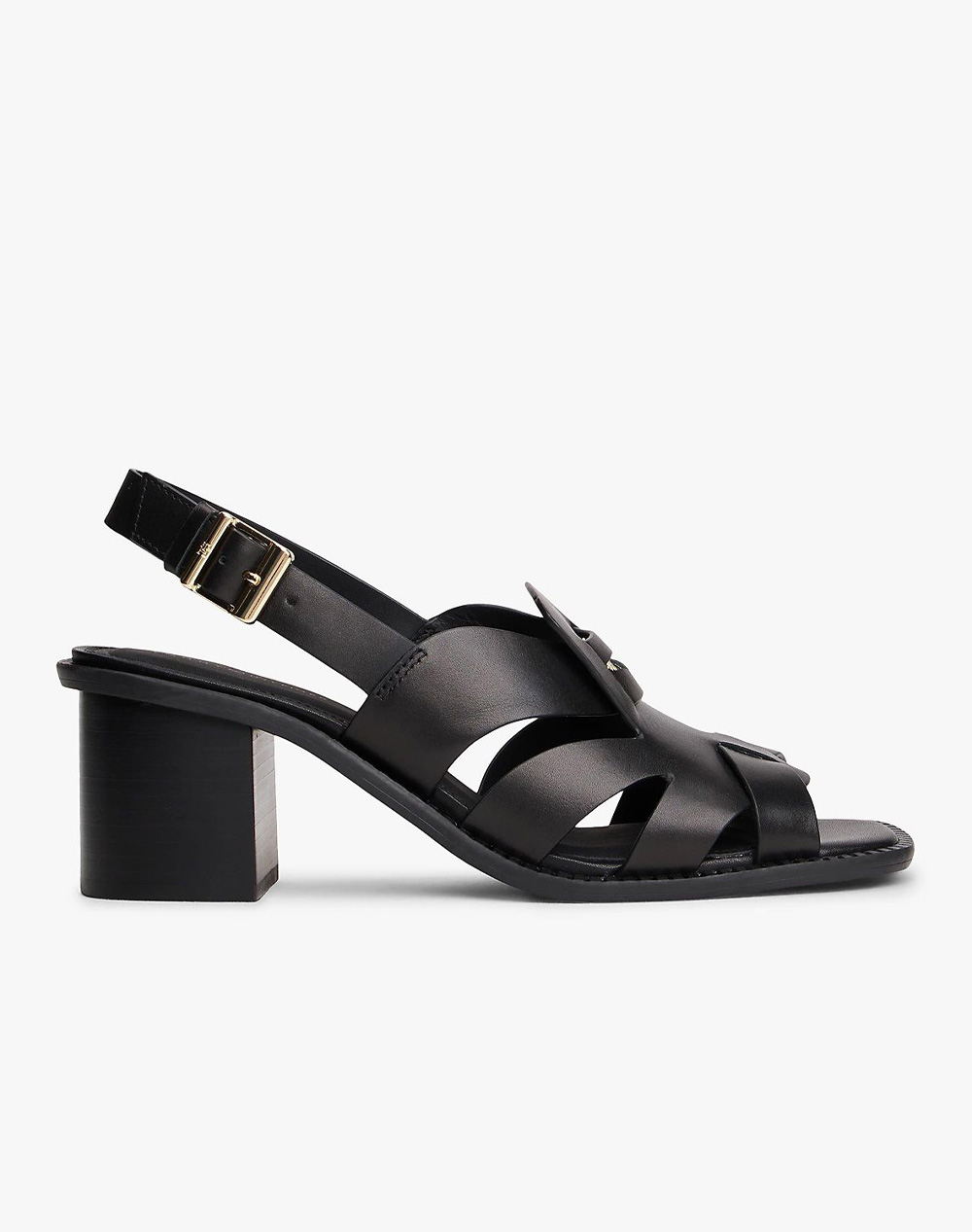 Tommy Hilfiger Cross Blocked Heel Sandal Γυναικα Παπουτσια Εσπαντριγιες/Σανδαλια Black Δερμα Fw0Fw09135 Bds
