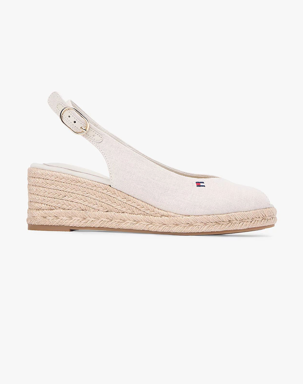 Tommy Hilfiger Mid Wedge Espad Slingback Γυναικα Παπουτσια Εσπαντριγιες/Σανδαλια Biege Συνθετικο Fw0Fw09228 Aci