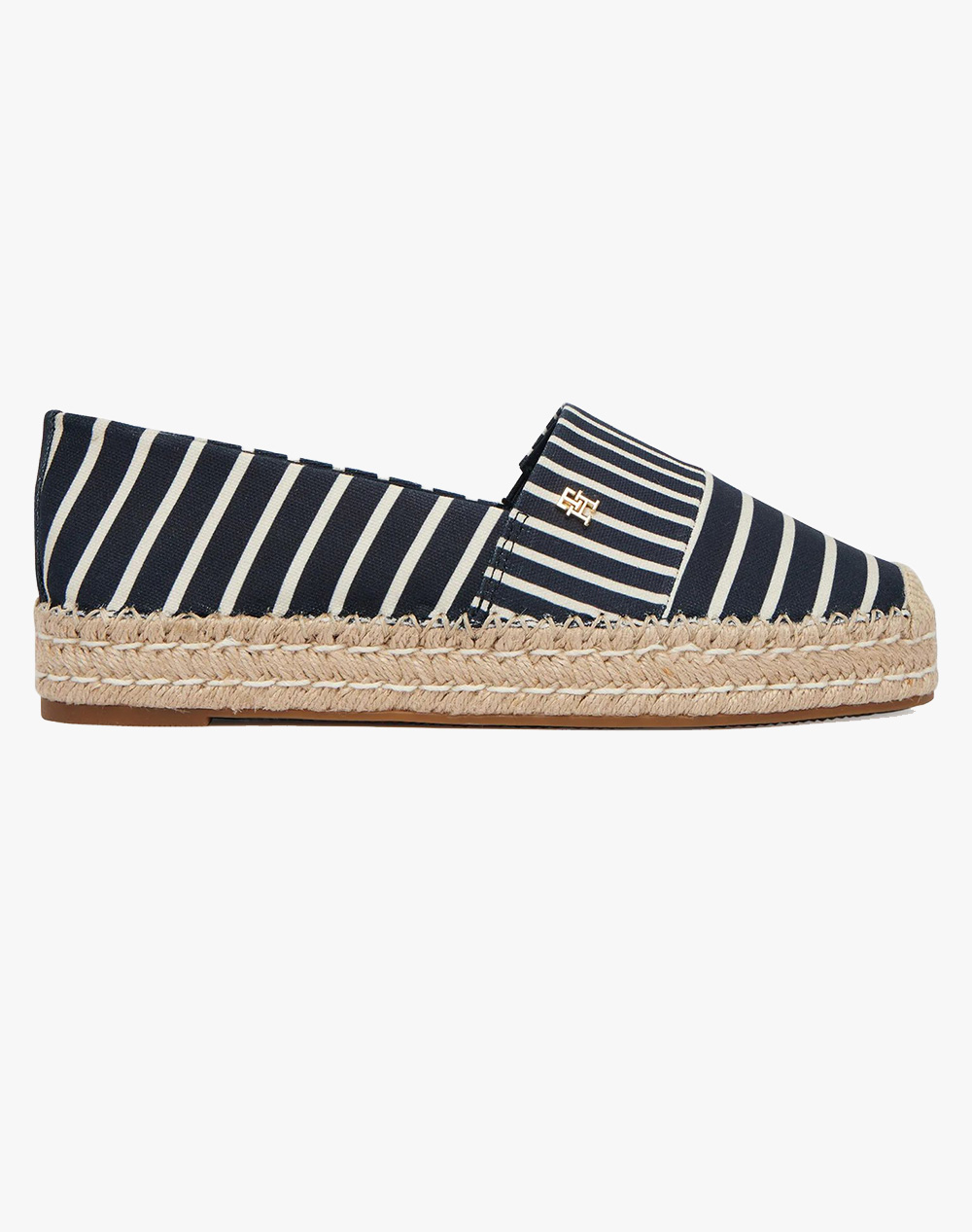 Tommy Hilfiger Th Platform Espadrille Stripes Γυναικα Παπουτσια Εσπαντριγιες/Σανδαλια Navyblue Βαμβακιυφασμα Fw0Fw09143 Dw6