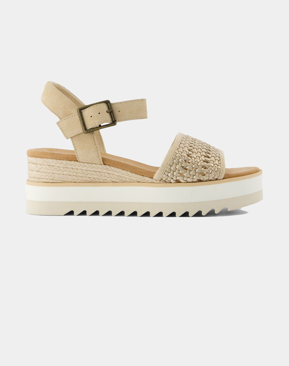 Toms Cha Met Lthr Basket Wm Diana Sand Γυναικα Παπουτσια Εσπαντριγιες/Σανδαλια Biege Υφασμα 10021959 Gold