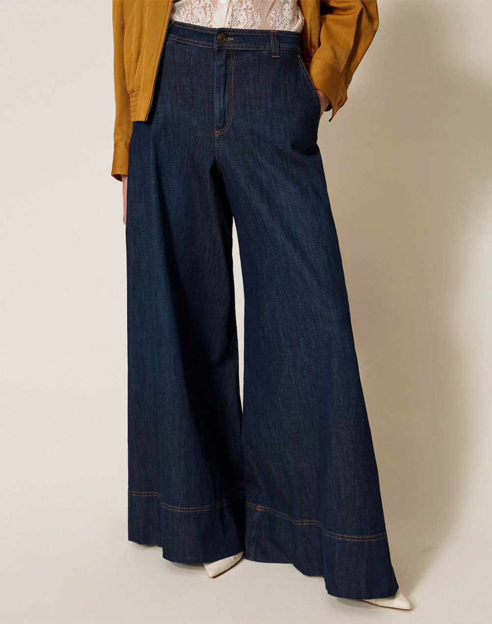 Twinset Παντελονι Γυναικα Ρουχα Παντελονια Jean/5P/Cargo Denimdarkblue Βαμβακι,Με Ελασταν 261Tp2671 01313 - Koolfly