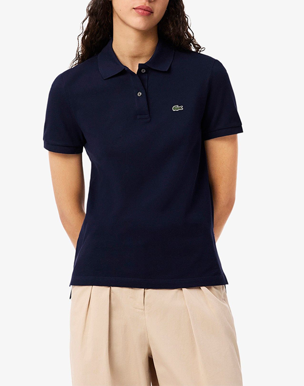 Lacoste Μπλουζα Κμ Short Sleeved Ribbed Collar Shirt Γυναικα Ρουχα Μπλουζες Polo Navyblue Βαμβακι 3Pf7839 166 - Koolfly