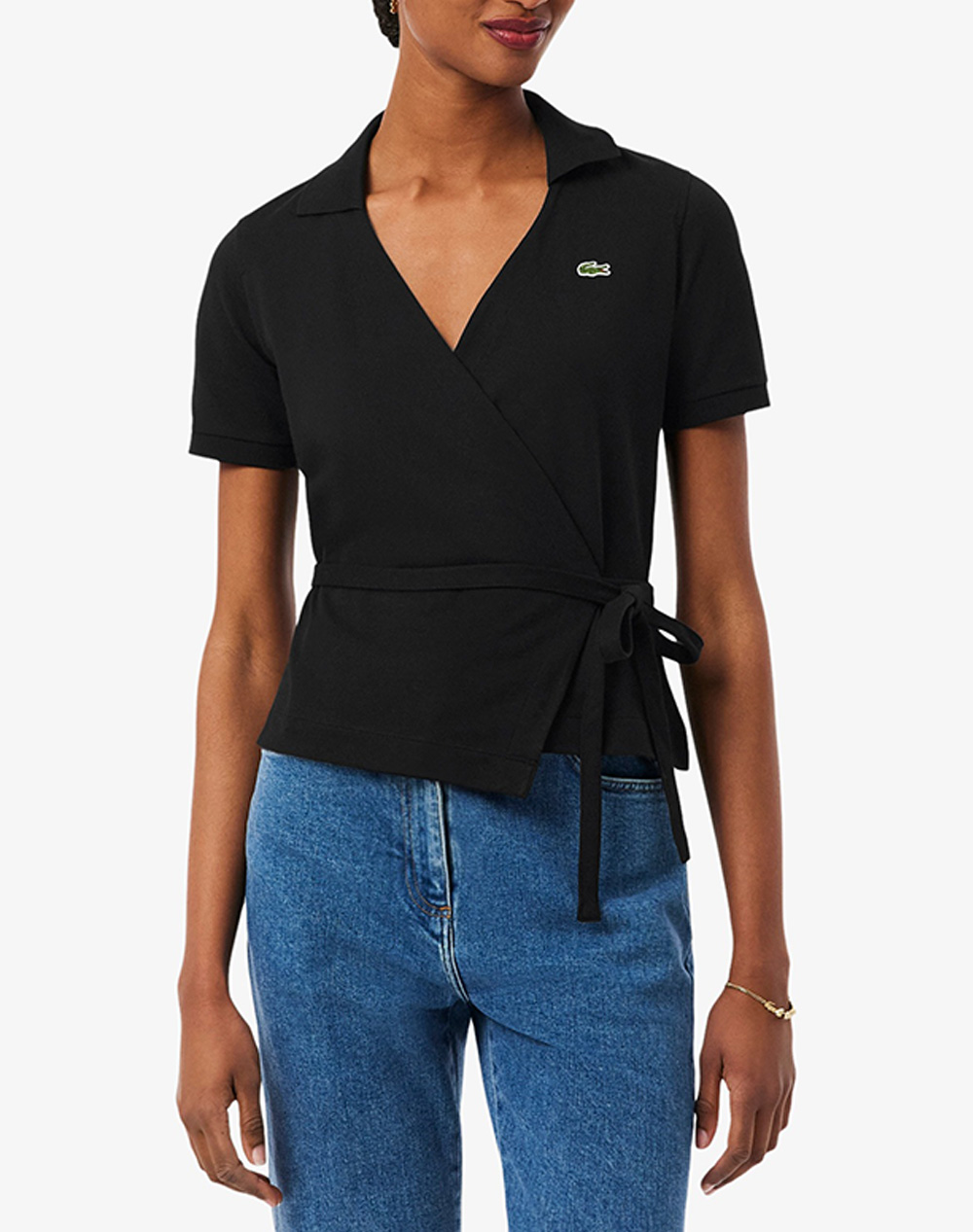 Lacoste Μπλουζα Πολο Κμ Polo Ss Γυναικα Ρουχα Μπλουζες Polo Black Βαμβακιμε Ελασταν 3Pf9906 031
