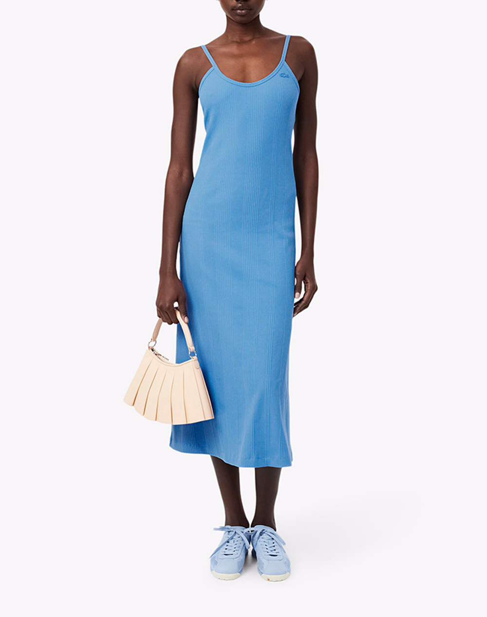 Lacoste Φορεμα Χμ Dress Γυναικα Ρουχα Φορεματα Blue Βαμβακιμε Ελασταν 3Ef0966 776