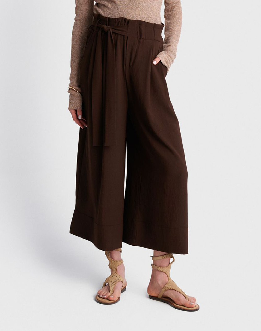 Ale Παντελονι Γυναικα Ρουχα Παντελονια Υφασματινα Brown Συνθετικο 82276010 Kafe - Koolfly