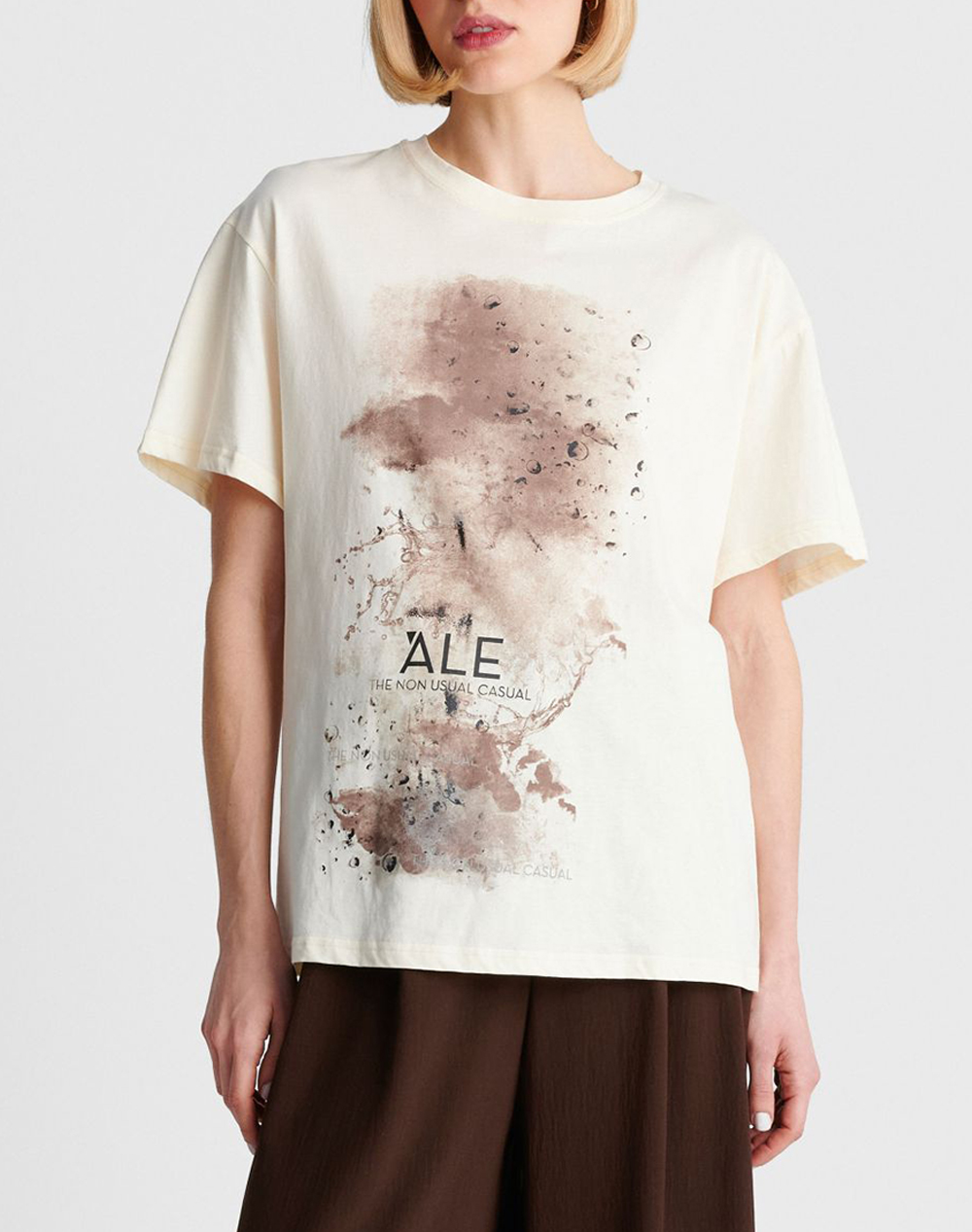 Ale Μπλουζα Γυναικα Ρουχα Μπλουζες Τ Shirt Biege Βαμβακι 8923136 Butte - Koolfly