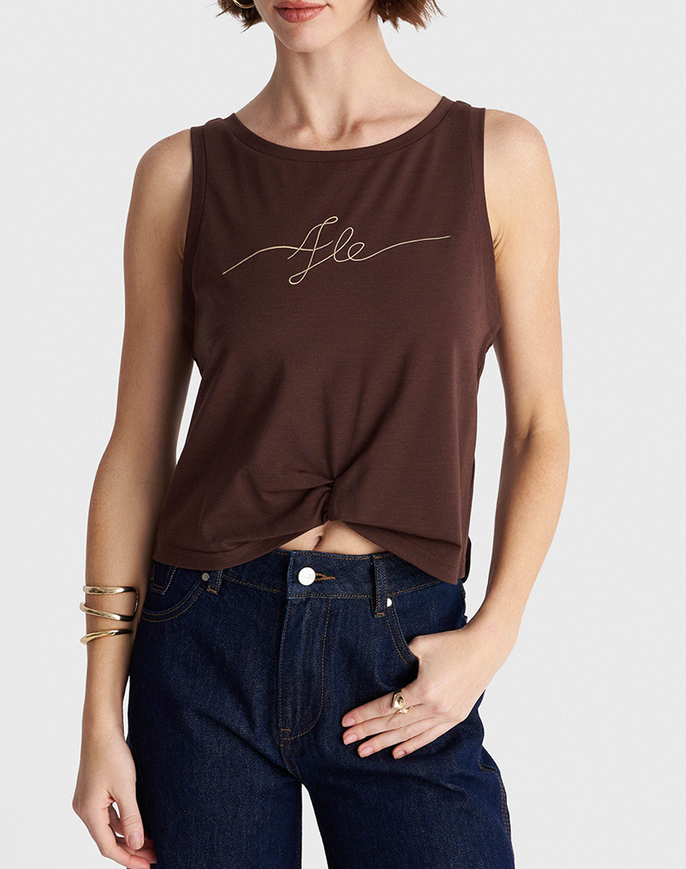 Ale Μπλουζα Γυναικα Ρουχα Μπλουζες Τ Shirt Brown Βισκοζμε Ελαστανσυνθετικο 8922884 Kafe