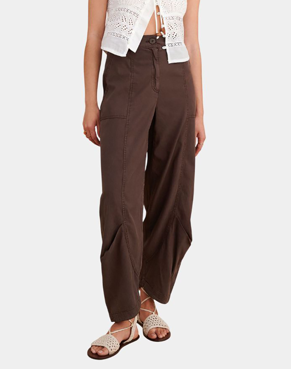 Attrattivo Παντελονι Γυναικα Ρουχα Παντελονια Chinos Chocolate Βαμβακισυνθετικο 9923112 Choco