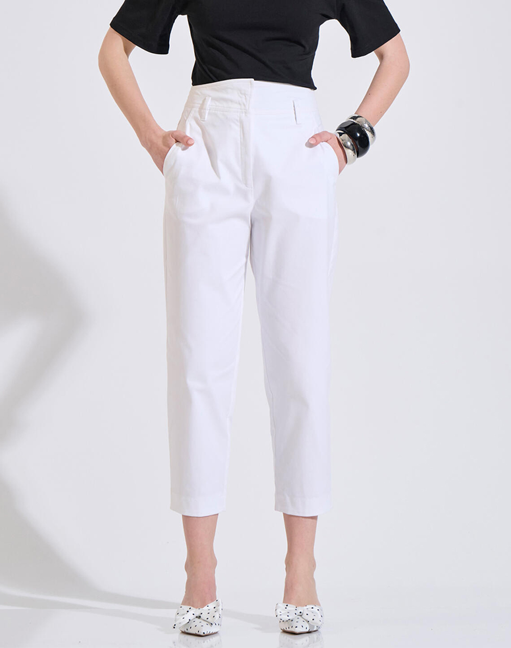 Bill Cost Παντελονι Γυναικα Ρουχα Παντελονια Chinos White Βαμβακι,Με Ελασταν 10 060823 0 Λευκο - Koolfly