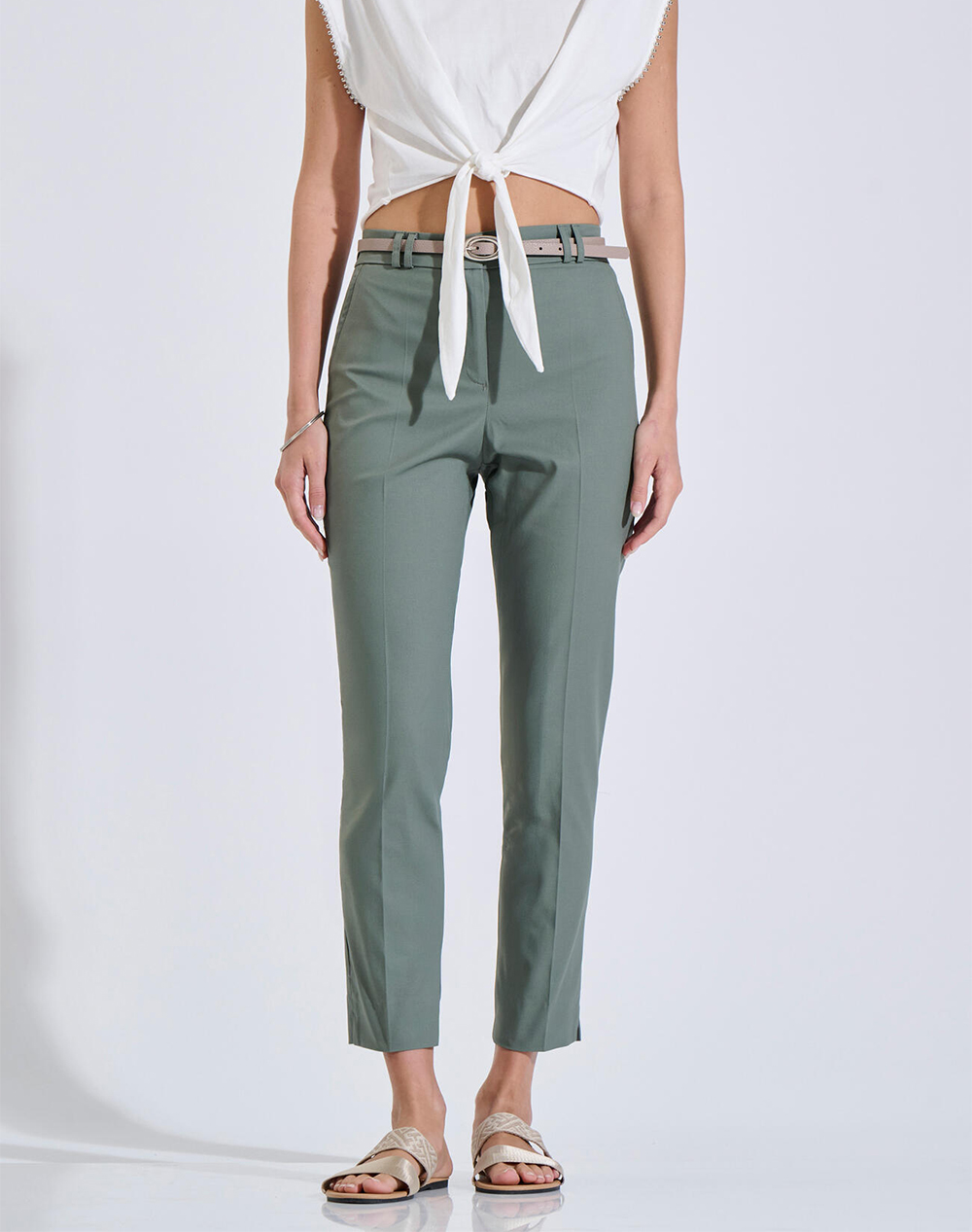 Bill Cost Παντελονι Γυναικα Ρουχα Παντελονια Chinos Khaki Βαμβακιμε Ελασταν 10 060824 0 Λαδι