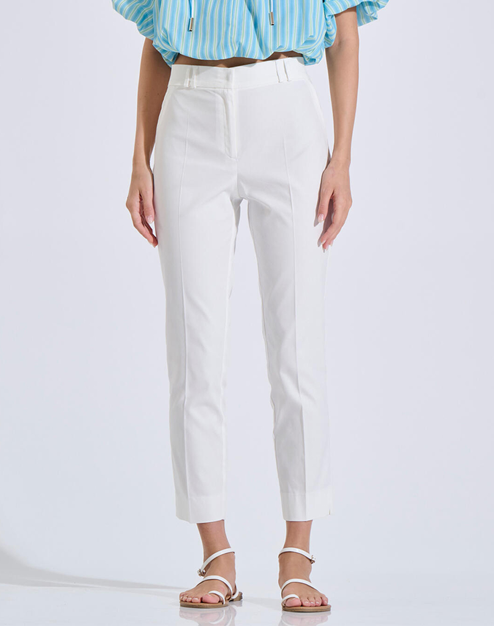 Bill Cost Παντελονι Γυναικα Ρουχα Παντελονια Chinos White Βαμβακιμε Ελασταν 10 060824 0 Λευκο