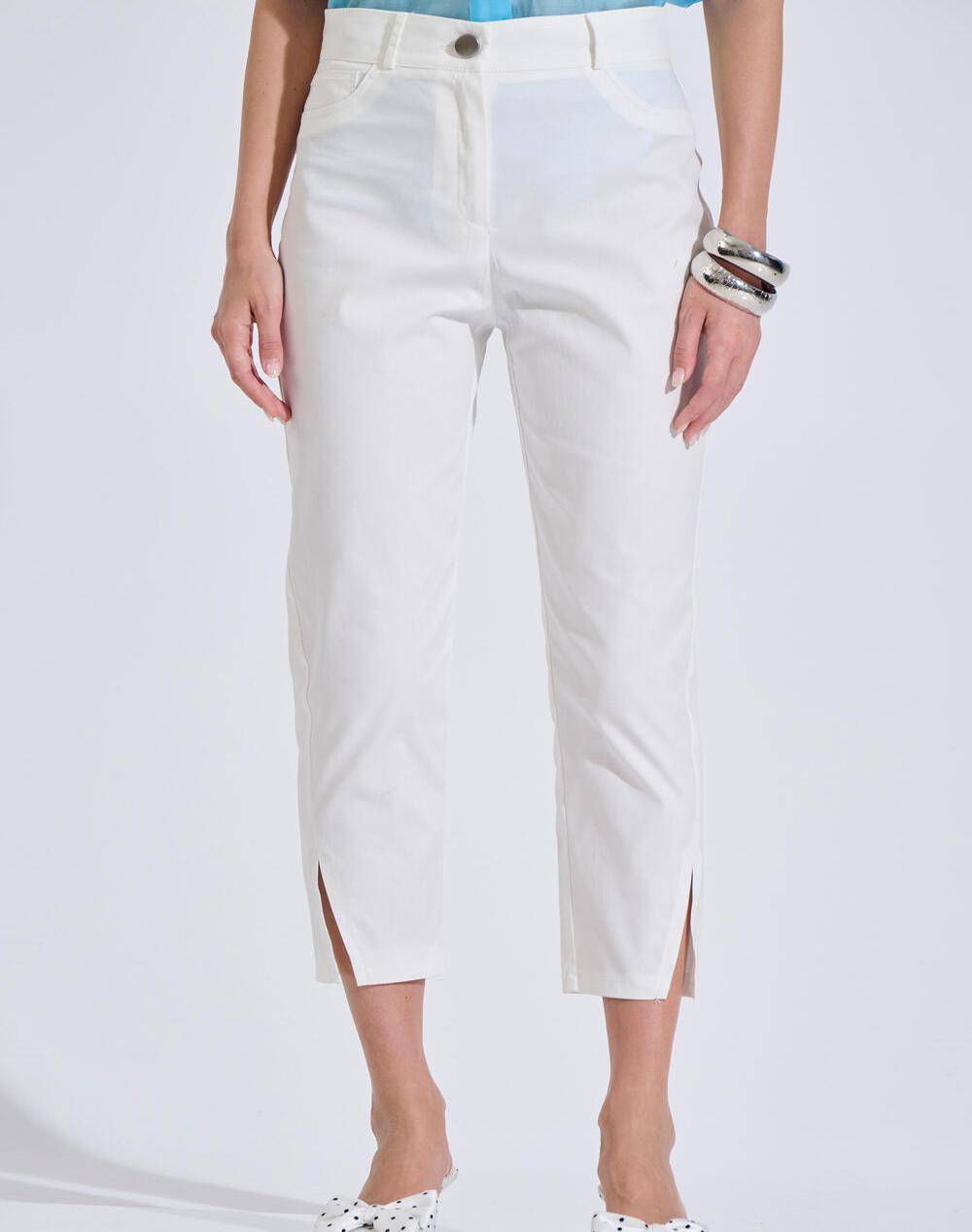 Bill Cost Παντελονι Γυναικα Ρουχα Παντελονια Υφασματινα White Βαμβακιμε Ελασταν 10 060830 0 Λευκο