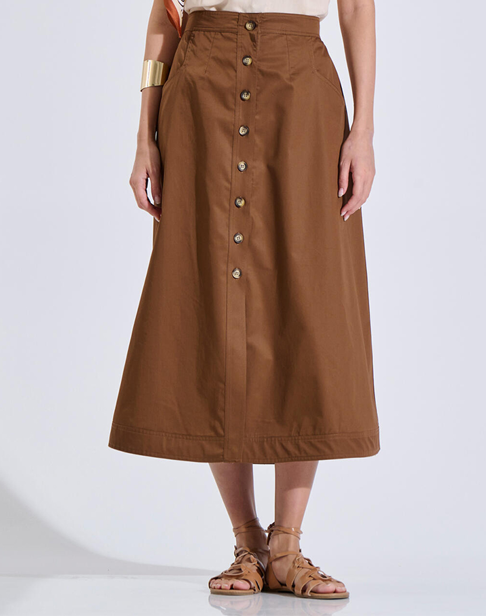 Bill Cost Φουστα Γυναικα Ρουχα Φουστες Brown Βαμβακι 10 180338 0 Καφε