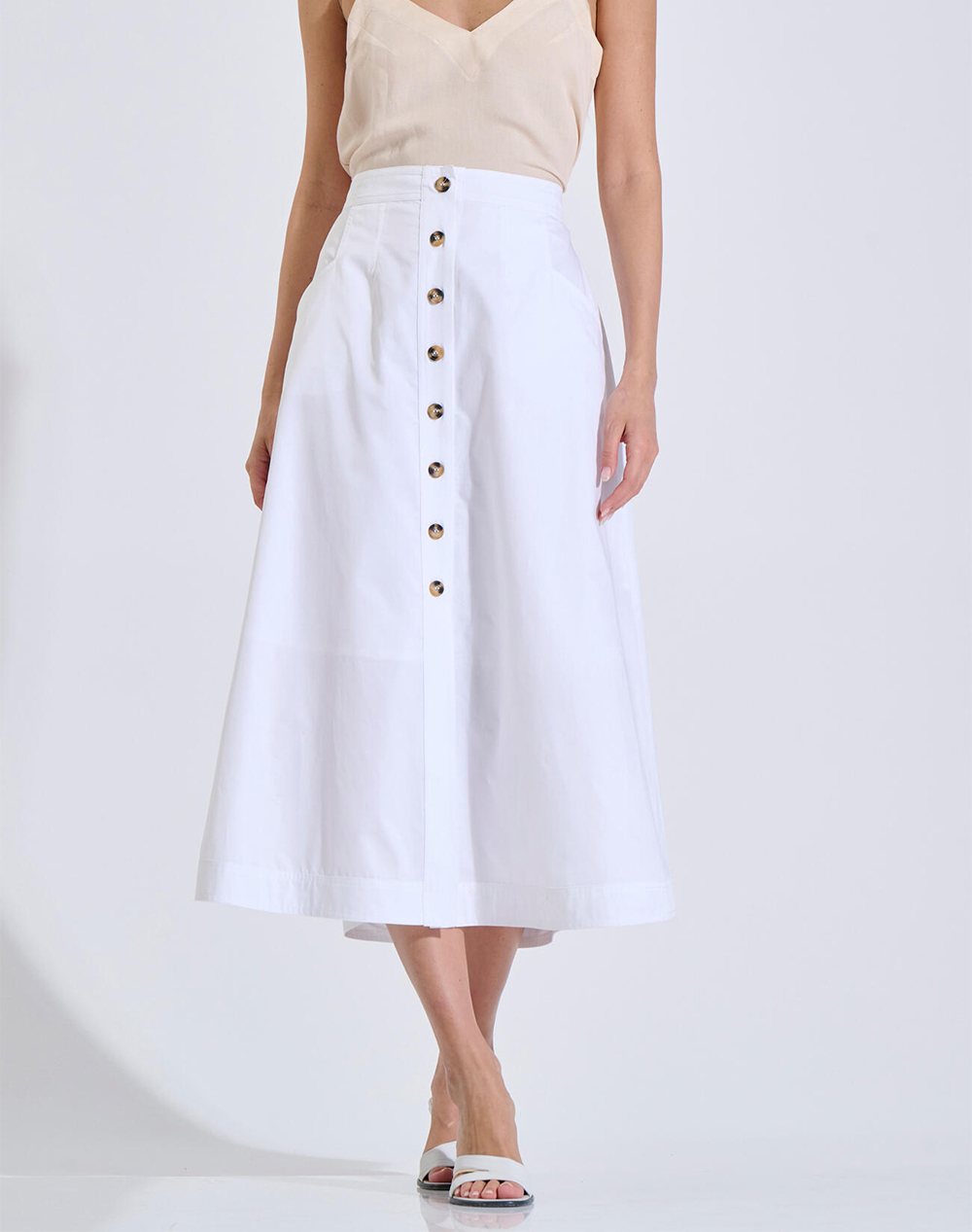 Bill Cost Φουστα Γυναικα Ρουχα Φουστες White Βαμβακι 10 180338 0 Λευκο