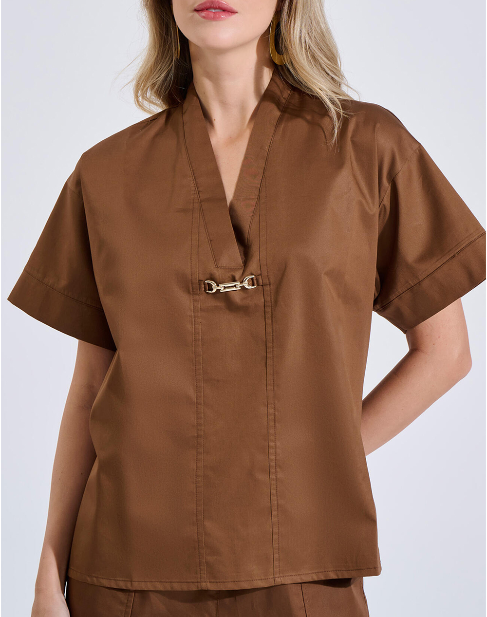 Bill Cost Μπλουζα Γυναικα Ρουχα Μπλουζες Τοπ/Κορμακια Brown Βαμβακι 10 180336 0 Καφε