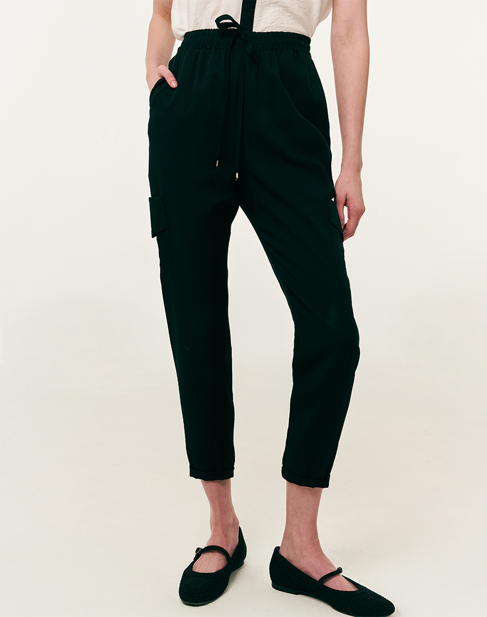 Forel Παντελονι Γυναικα Ρουχα Παντελονια Jean/5P/Cargo Black Βισκοζσυνθετικο 082.20.01.090 Μαύρο