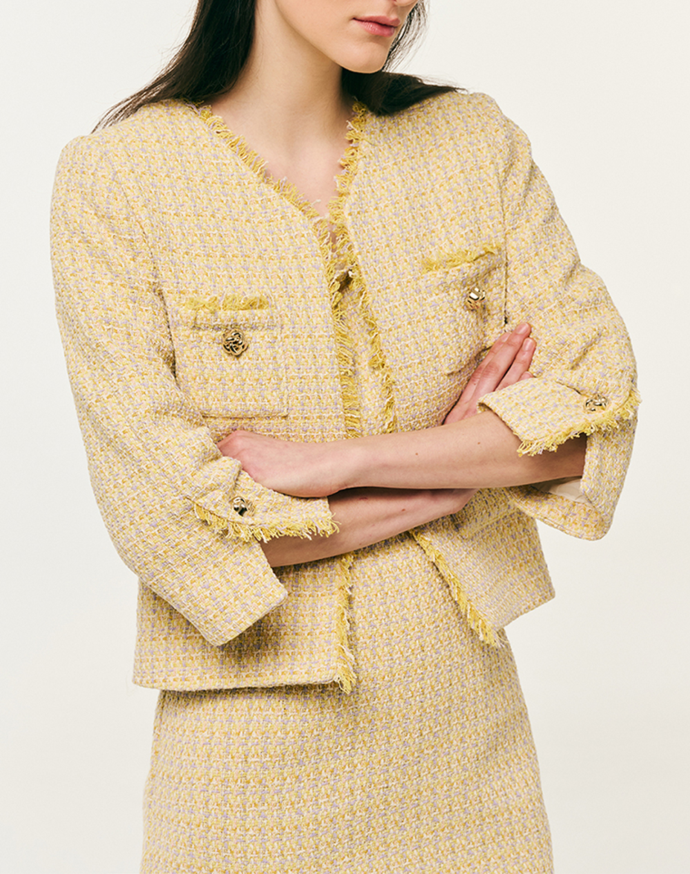 Forel Σακακι Γυναικα Ρουχα Πανωφορια Σακακια Yellow Βαμβακισυνθετικο 082.30.01.005 Κιτρινο